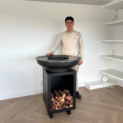 BBQ Plancha Hermano XXL Blackline Cortenstaal Ø80cm 8mm