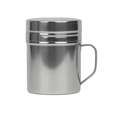 Smokin’ Flavours RVS Rubshaker – roestvrijstalen kruidenstrooier met gaatjesdeksel voor BBQ en koken.