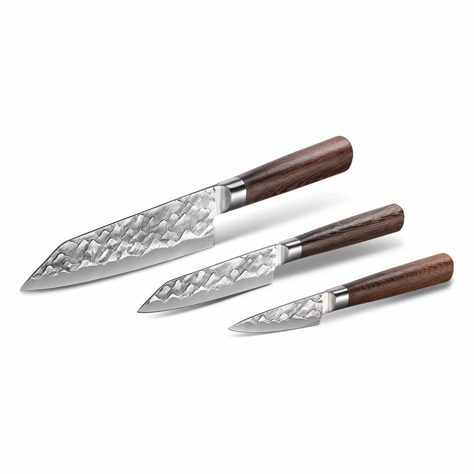 Barecookware messenset 3-delig Westers – messen van Duits staal met hardhouten handvat.