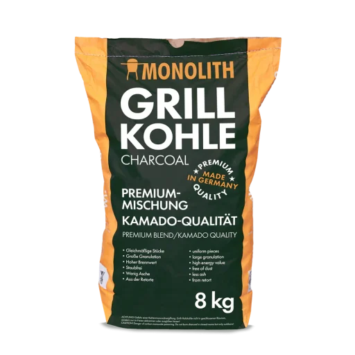 MONOLITH houtskool 8 kg – duurzame hardhouten houtskool voor keramische barbecues.