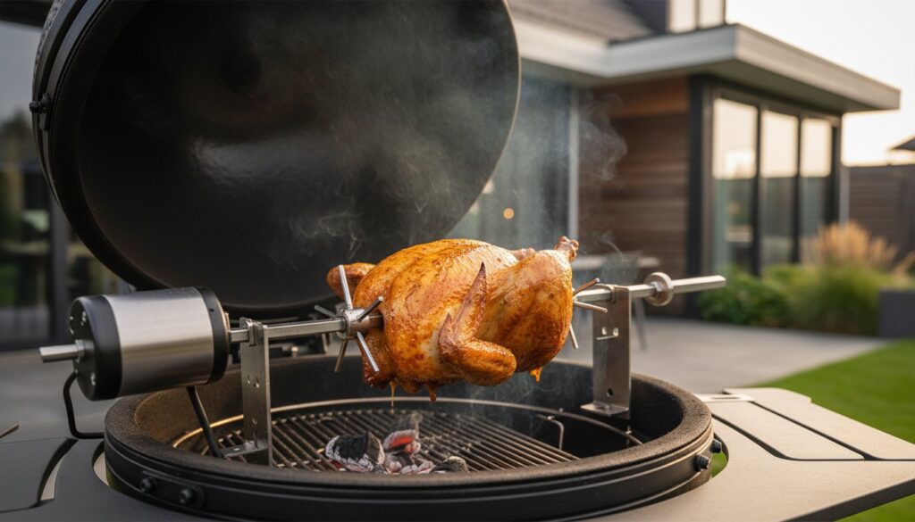 Rotisserie Kamado Gids: De Ultieme Smaak van het Draaiende Spit