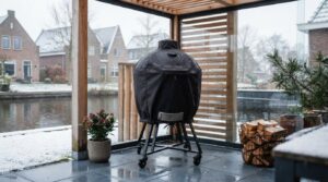 Kamado buiten laten staan bij regen, vorst en sneeuw